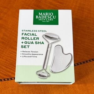 Mario Badescu Stainless Steel Facial Roller and Gua Sha Set